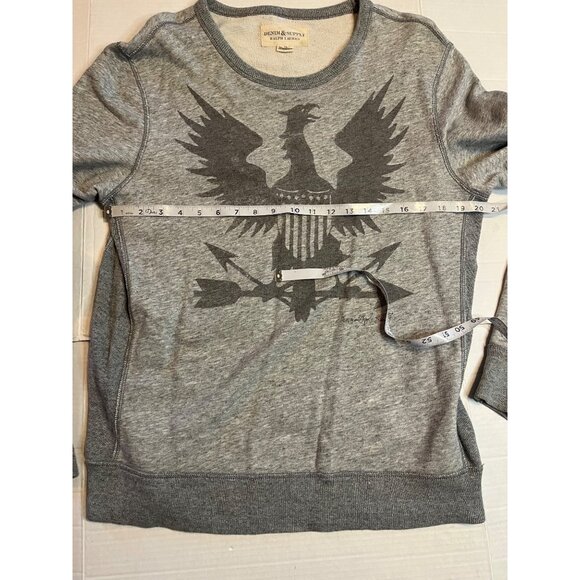 VTG- Ralph Lauren Denim & Supply women’s Grey Eagle  crest Graphic Sweatshirt L - Picture 10 of 11